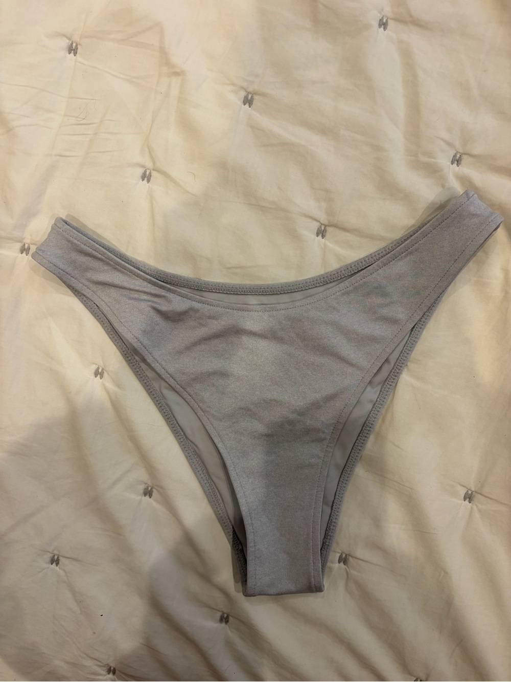 NWOT Frankie’s Bikinis gray high cut bikini bottom